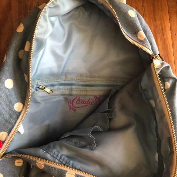 Vintage style Candies Polka Dot Canvas Backpack - Cute and Stylish Everyday Bag - Picture 5 of 6